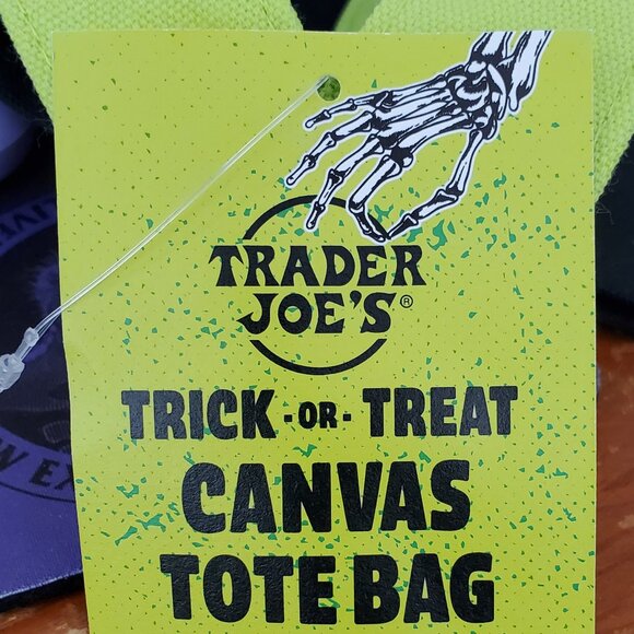 Trader Joe’s Limited Edition Halloween Mini Canvas Tote Bags Set of 3 Brand New - Picture 5 of 6